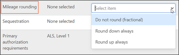 Set mileage rounding. Set mileage rounding.